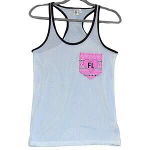 Exist Womens Size Medium Tank Top Florida Souvenir White